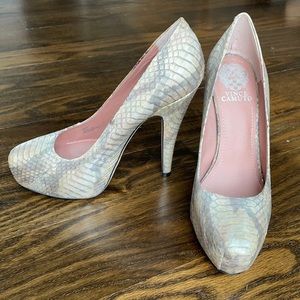 Vince Camuto Platform Snakeskin Heels